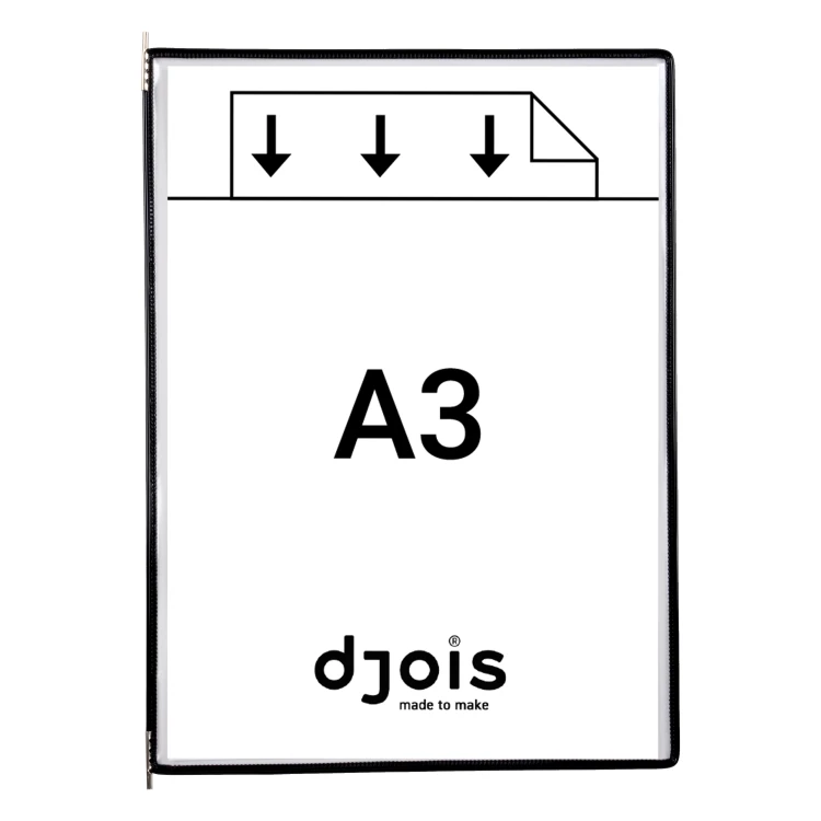 PANEL PREZENTACYJNY DJOIS x TARIFOLD A3 10 SZT. OTWARCIE Z GÓRY KOLOR CZARNY – zdjęcie 3