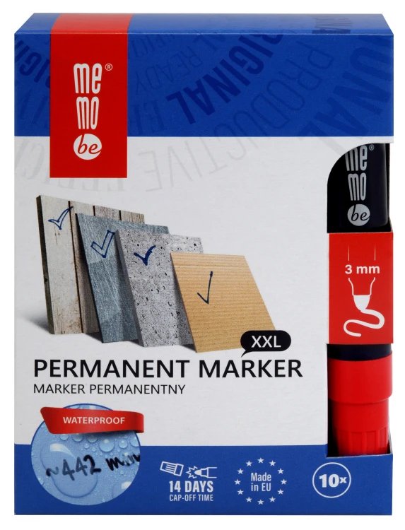 Marker permanentny M200 MemoBe końcówka okrągła 3 mm czerwony – zdjęcie 4