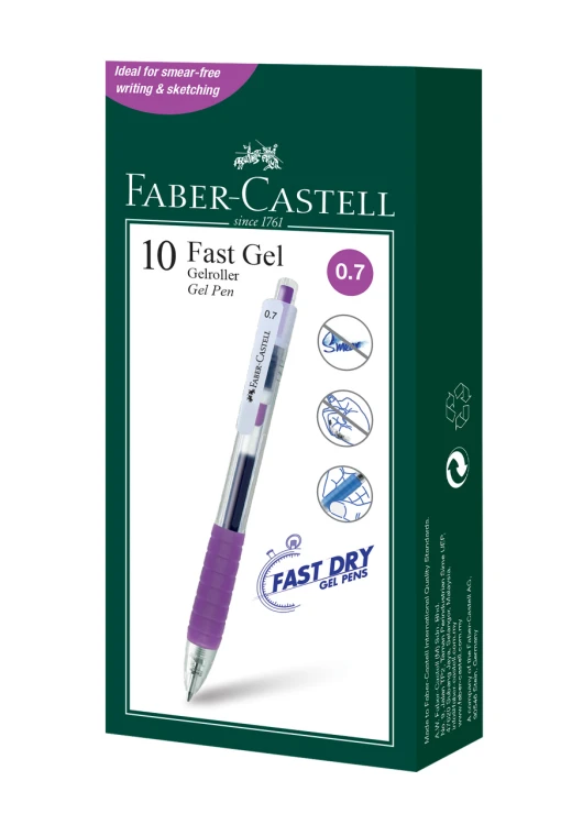Długopis automatyczny żelowy fast gel 0,7 mm liliowy Faber-Castell – zdjęcie 2