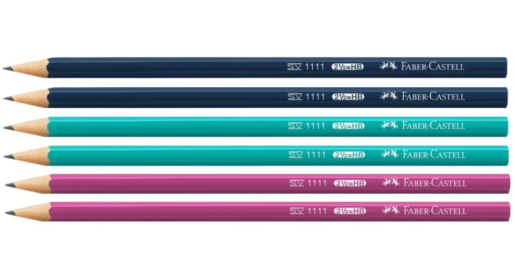 Ołówek 1111 HB mix kolorów 6 sztuk blister Faber-Castell – zdjęcie 2
