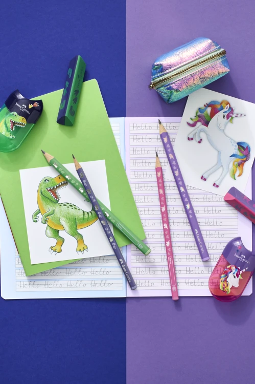 Zestaw szkolny jednorożec 1 x ołówek jumbo +temperówka + gumka blister Faber-Castell – zdjęcie 3