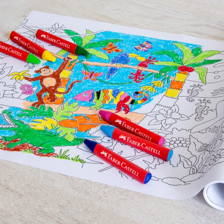 Kredki świecowe jumbo 12 kol. kasetka plastikowa Faber-Castell – zdjęcie 3