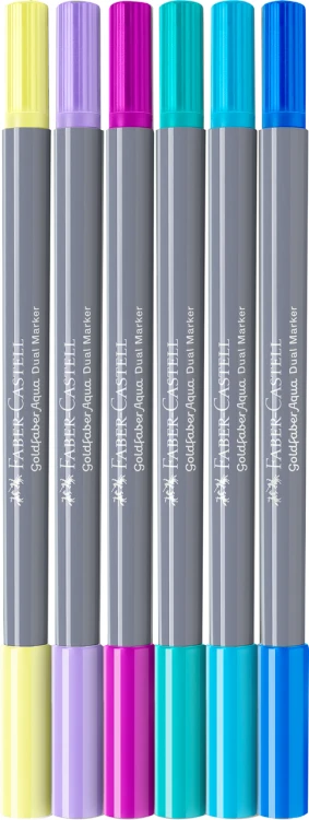 Pisak akwarelowy goldfaber aqua dwustronny zestaw pineapple 6 szt. Faber-Castell – zdjęcie 2