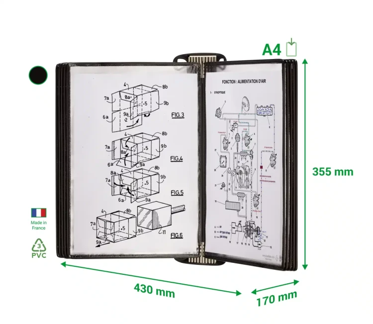 MAGNETYCZNY SYSTEM NAŚCIENNY DJOIS x TARIFOLD PRO A4 Z 10 PANELAMI PVC – zdjęcie 2