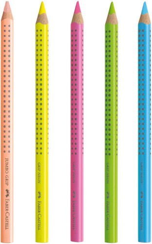 Kredki jumbo grip 5 kol. neon opakowanie kartonowe Faber-Castell – zdjęcie 3
