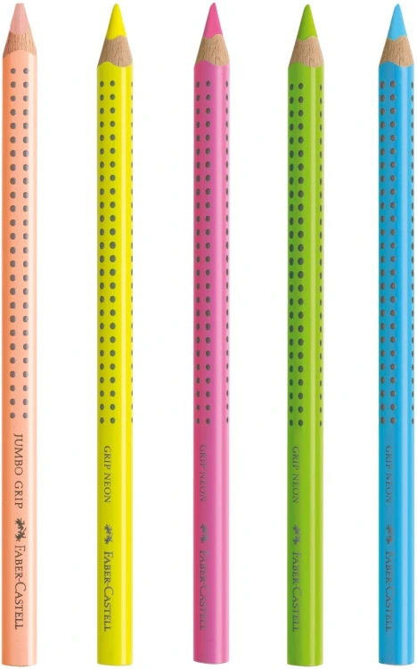 Kredki jumbo grip 5 kol. neon opakowanie kartonowe Faber-Castell – zdjęcie 3