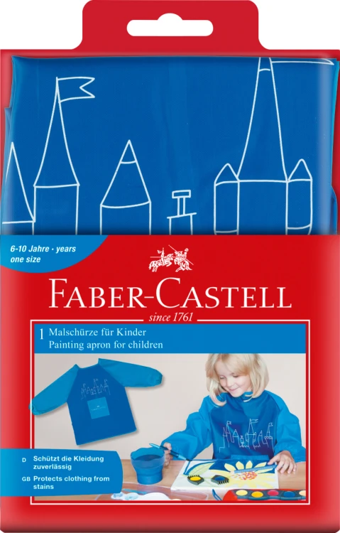 Fartuszek do malowania dla dzieci niebieski Faber-Castell – zdjęcie 2