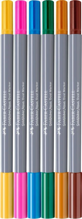 Pisak akwarelowy goldfaber aqua dwustronny zestaw coconut 6 szt. Faber-Castell – zdjęcie 2