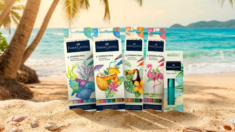 Pisak akwarelowy goldfaber aqua dwustronny zestaw coconut 6 szt. Faber-Castell – zdjęcie 3