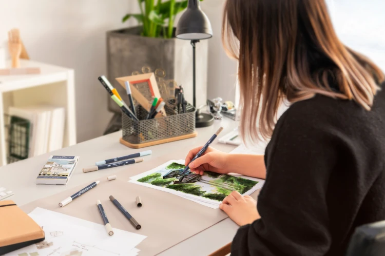 Pisak goldfaber sketch dwustronny zestaw 12 kol. Faber-Castell – zdjęcie 4