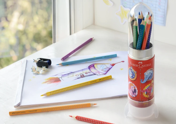 Kredki grip 2001 15 kol. opakowanie upominkowe rakieta Faber-Castell – zdjęcie 4