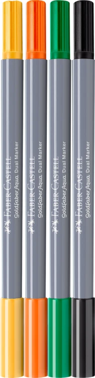 Pisak akwarelowy goldfaber aqua dwustronny zestaw leaves 4 szt. Faber-Castell – zdjęcie 2