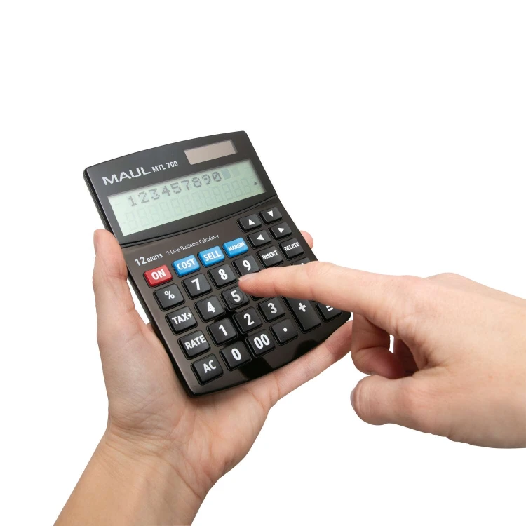 Kalkulator biurkowy business pro mtl 700, 12-POZYCYJNY, dwuliniowy, czarny Maul – zdjęcie 5
