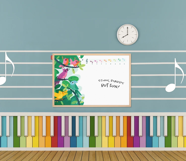 Tablica edukacyjna MemoBe, WHITEBOARDGAME: Music adventure!, nadruk WESOŁE NUTKI Z PTASZKAMI, rama drewniana, 200x10 – zdjęcie 6