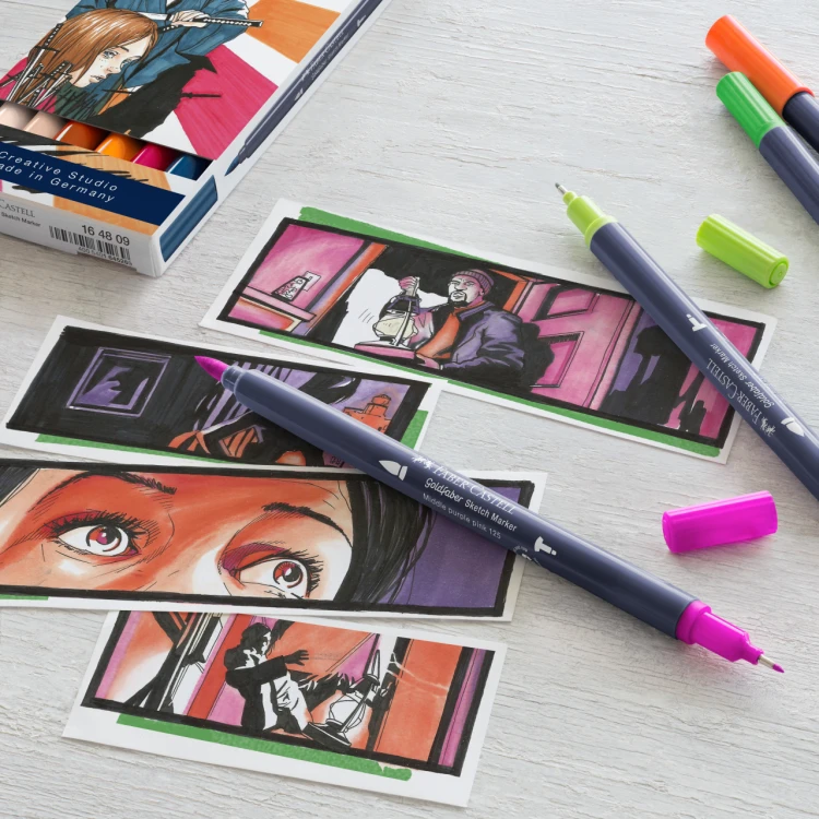 Pisak goldfaber sketch dwustronny, kolor 125 Faber-Castell – zdjęcie 5