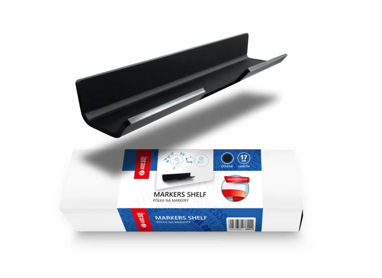 Półka na markery MemoBe, magnetyczna, czarna 17 cm – zdjęcie 3