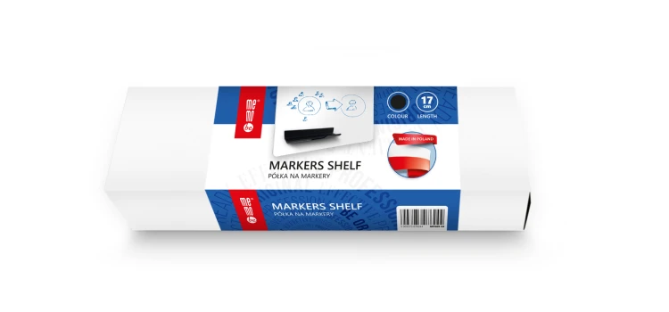 Półka na markery MemoBe, magnetyczna, czarna 17 cm – zdjęcie 4