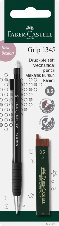 Ołówek aut. grip 1345 + 12 wkładów grafitowych 0.5 mm b Faber-Castell – zdjęcie 4
