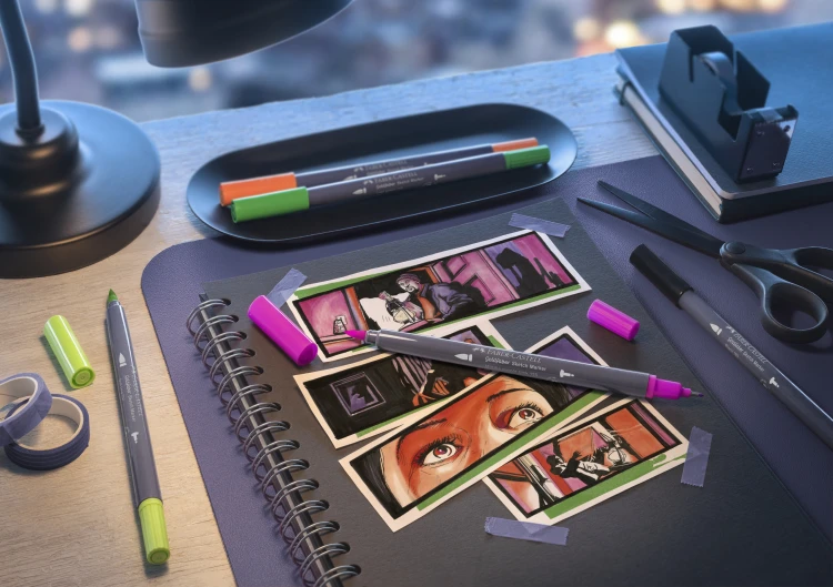 Pisak goldfaber sketch dwustronny, kolor 112 Faber-Castell – zdjęcie 5