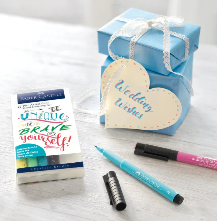 Zestaw pitt artist pen handlettering 6 szt. w etui, odcienie pastelowe Faber-Castell – zdjęcie 3