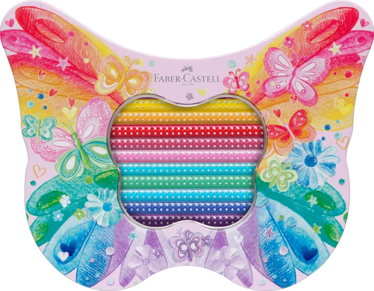 Kredki ołówkowe sparkle w opakowaniu upominkowym butterfly Faber-Castell – zdjęcie 2