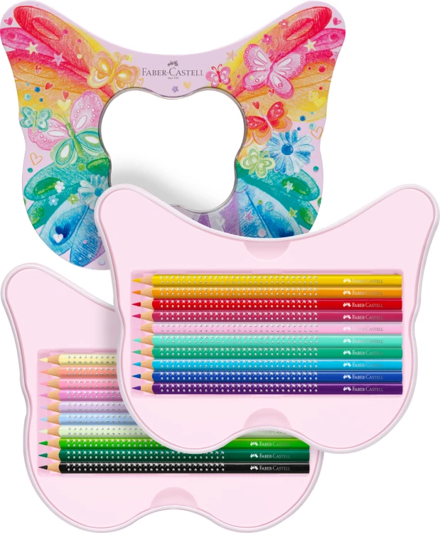 Kredki ołówkowe sparkle w opakowaniu upominkowym butterfly Faber-Castell – zdjęcie 3