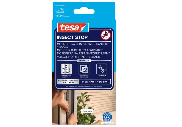 MOSKITIERA COMFORT DO OKIEN 1,7mx1,8m CZARNA TESA – zdjęcie 3