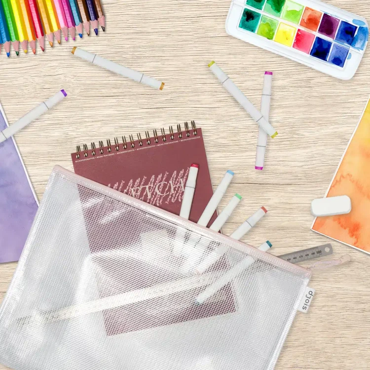 Teczka PVC Djois zapinana na zamek błyskawiczny pastelowa A3 mix kolorów 6 szt. – zdjęcie 6