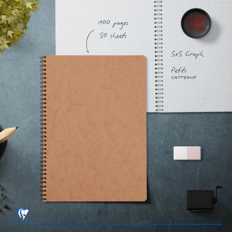 Kołonotatnik nomaddict (age bag) A4, w kratkę, 50 kartek, beżowy clairefontaine – zdjęcie 4