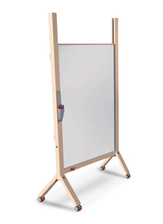 Flipchart MemoBe idea WOOD, powierzchnia suchościeralna magnetyczna, 80x120xh180 cm – zdjęcie 3