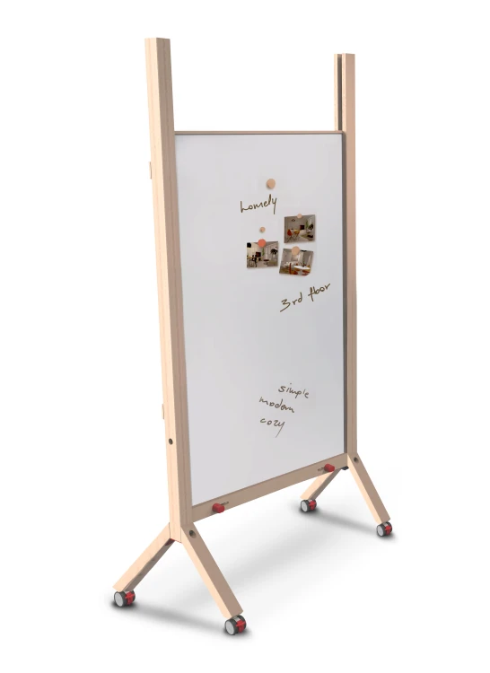 Flipchart MemoBe idea WOOD, powierzchnia suchościeralna magnetyczna, 80x120xh180 cm – zdjęcie 4