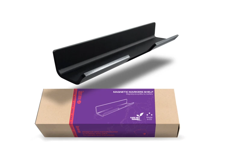 Półka na markery MemoBe idea, magnetyczna, czarna, 17 cm – zdjęcie 2