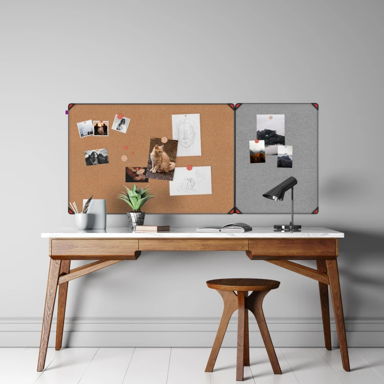 Tablica korkowa MemoBe idea EDGE, rama aluminiowa, 120x90 cm – zdjęcie 4