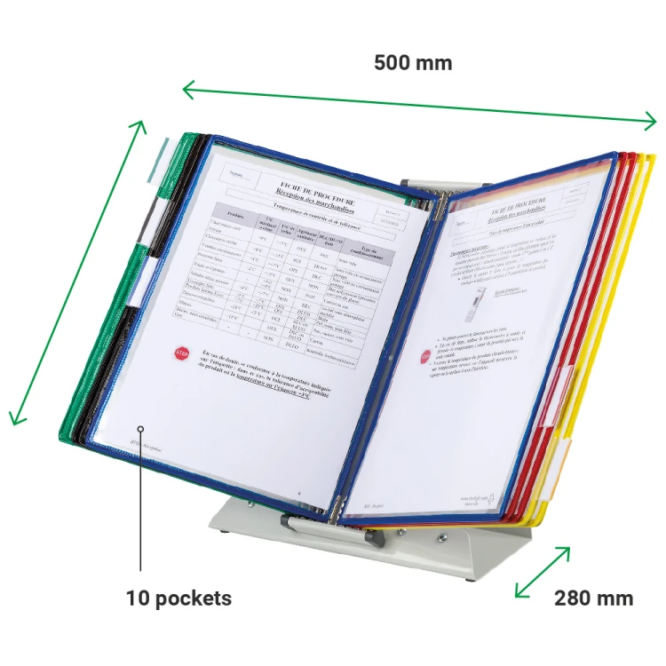 BIURKOWY SYSTEM PREZENTACYJNY DJOIS x TARIFOLD A4 +10 PANELI PREZENTACYJNYCH MIX KOLORÓW – zdjęcie 2