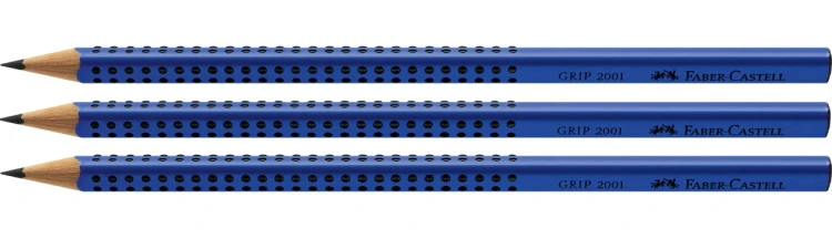Zestaw grip 2001 b 3XOŁÓWEK+GUMKA+ temperówka trio niebieski Faber-Castell – zdjęcie 2