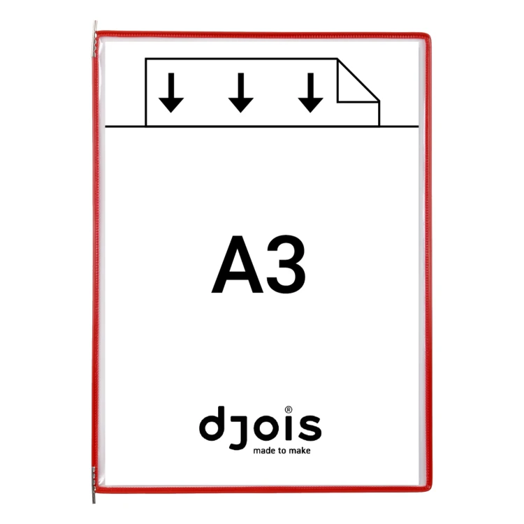 PANEL PREZENTACYJNY DJOIS x TARIFOLD A3 10 SZT. OTWARCIE Z GÓRY KOLOR CZERWONY – zdjęcie 2