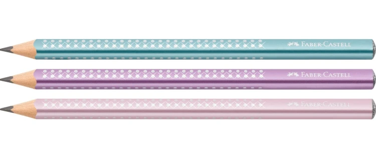 OŁÓWEK SPARKLE PEARLY JUMBO 3x24 KOL.(ROSE METALLIC, OCEAN METALLIC, VIOLET METALLIC) DISPLAY FABER-CASTELL – zdjęcie 2
