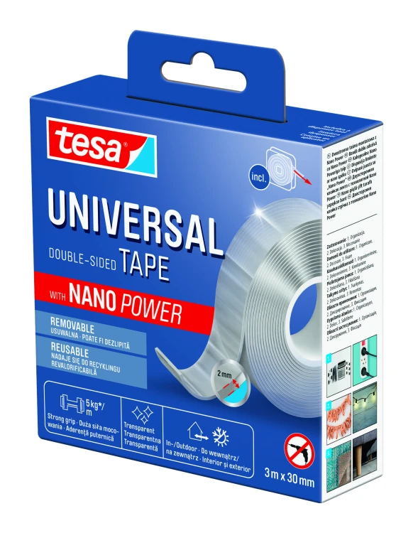 TAŚMA MONTAŻOWA DWUSTRONNA TESA NANO POWER TRANSPARENTNA 3M x 30MM – zdjęcie 3
