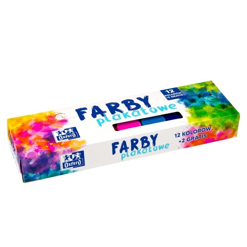 Farby plakatowe 12 kolorów  2kolory 20ml Kids Oxford HAMELIN 400167100