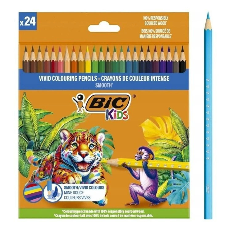 Kredki ołówkowe 24kol Eco Smooth BIC 525787