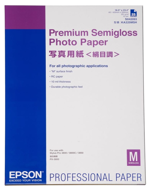 Papier w arkuszach do zdjęć EPSON Premium Semigloss Photo Paper 250