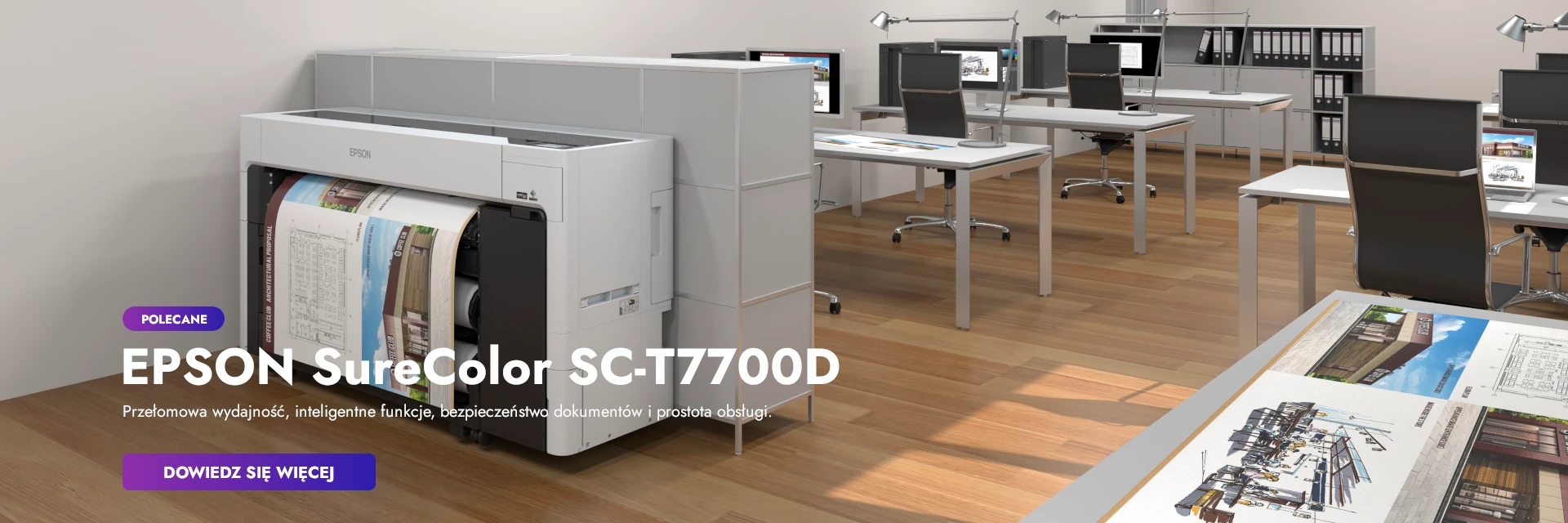 Ploter CAD  Epson SureColor SC-T7700D w biurze architektonicznym