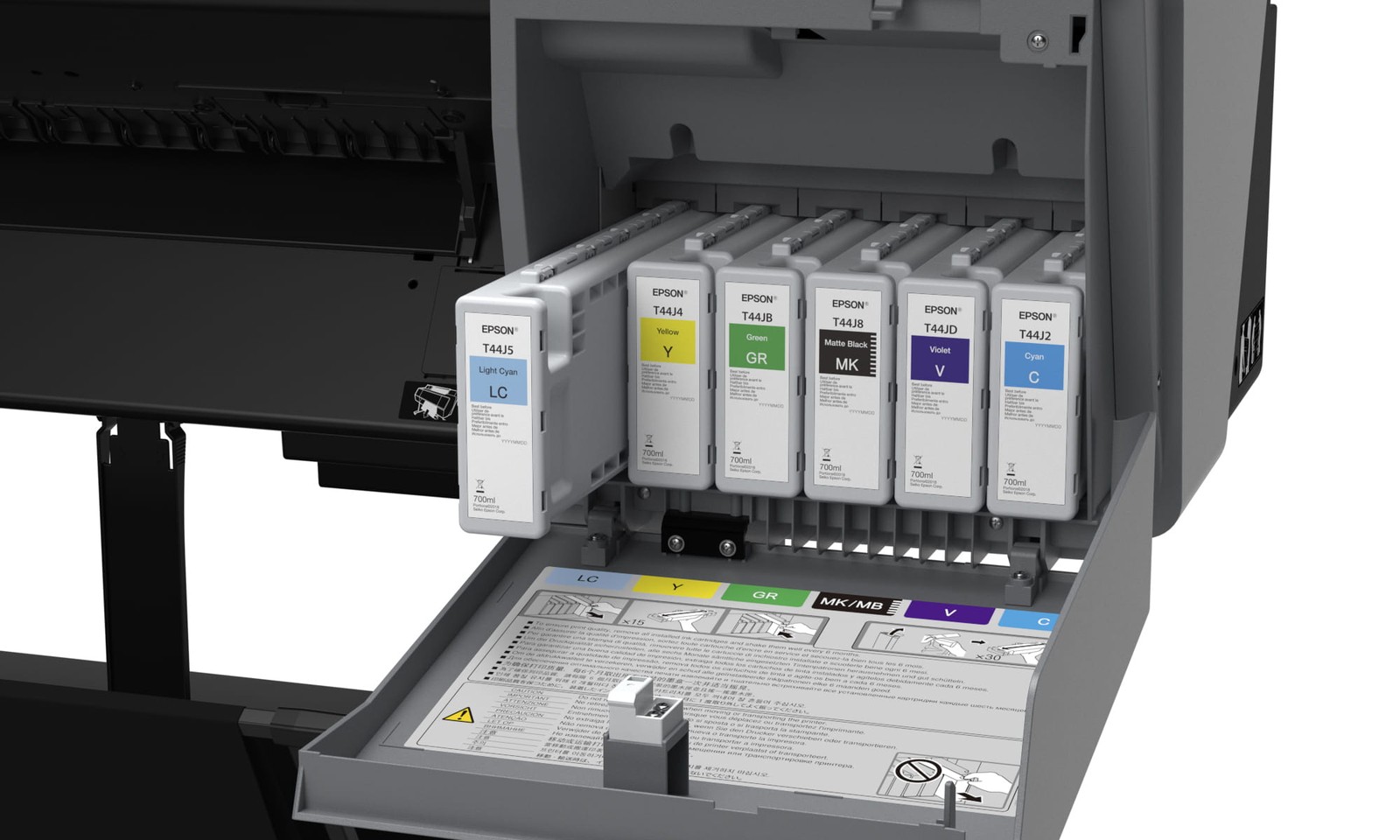 Wkłady z atramentem pigmentowym o pojemności 700 ml w ploterze Epson SureColor