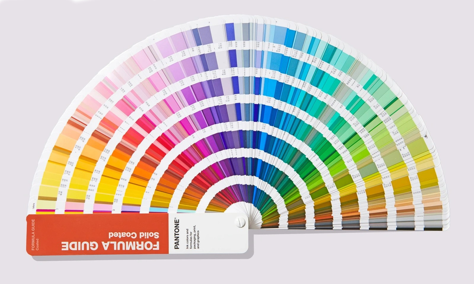 Rozłożony wachlarz wzornika Pantone Formula Guide Solid Coated