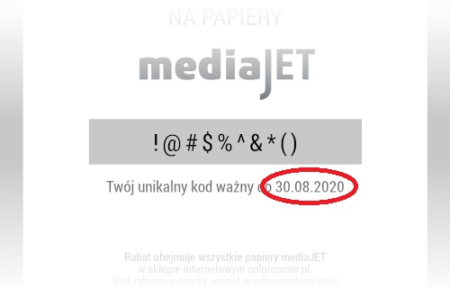 Data ważności kuponu